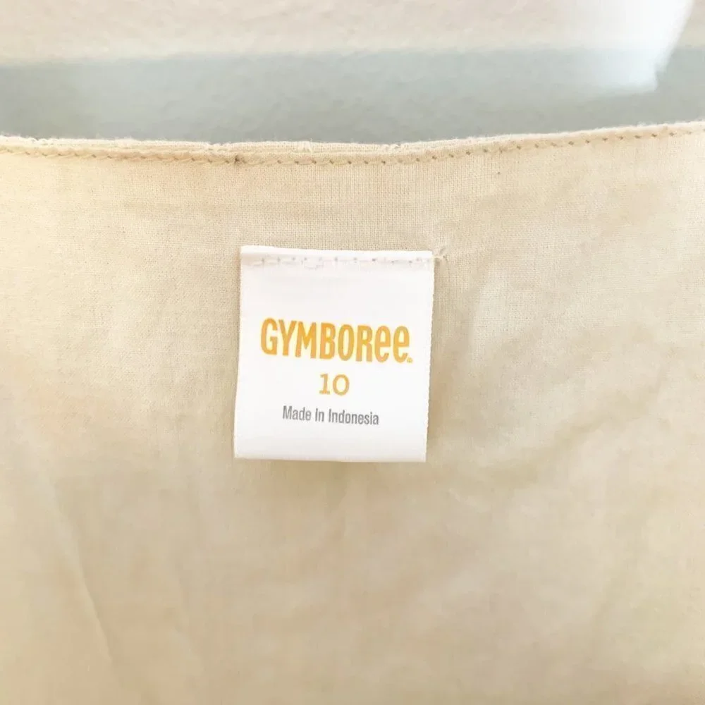 5/$25 Gymboree‎ Girls Cream Pinstripe Button Front Ruffle Dress Size 10